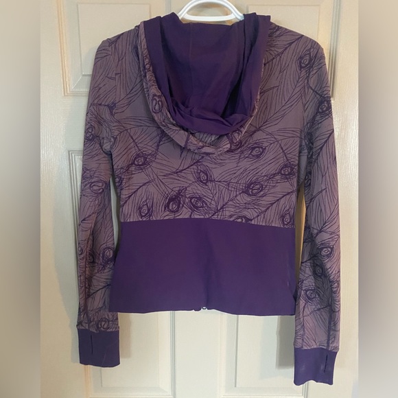 Lululemon Purple Peacock Feather Reversible Jacket Size 6 - Picture 2 of 2